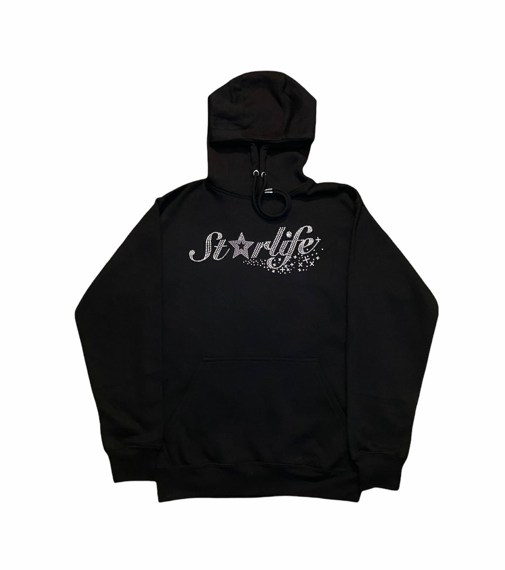 Starlife Black Hoodie “Crystal Rhinestone”